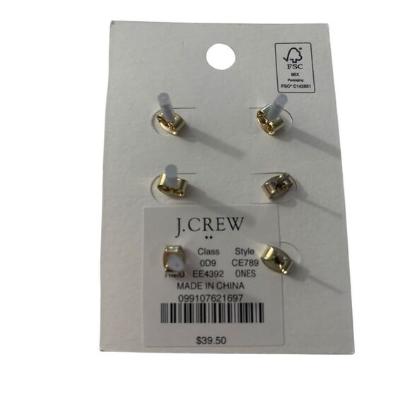 J Crew Set - of-Three Stud Earrings - Picture 2 of 3